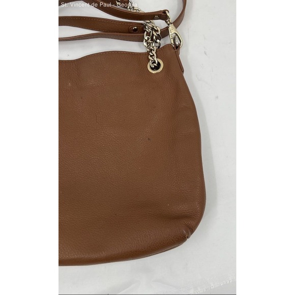 Vintage Michael Kors Brown Pebbled Leather‎ Hobo Shoulder Bag Purse Chain Handle - Picture 8 of 11